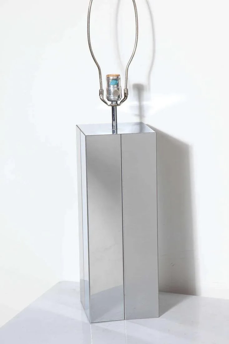 Paul Evans Brushed Aluminum and Polished Steel "Cityscape" Table Lamp, 1970's - 5