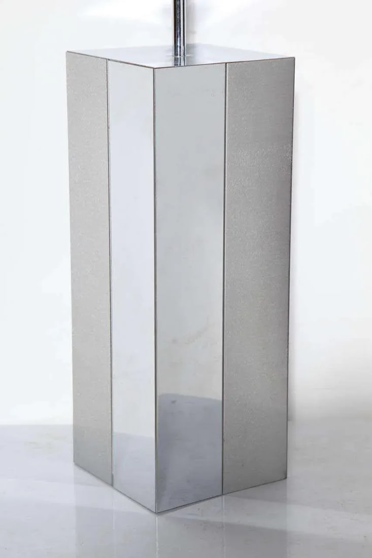 Paul Evans Brushed Aluminum and Polished Steel "Cityscape" Table Lamp, 1970's - 6