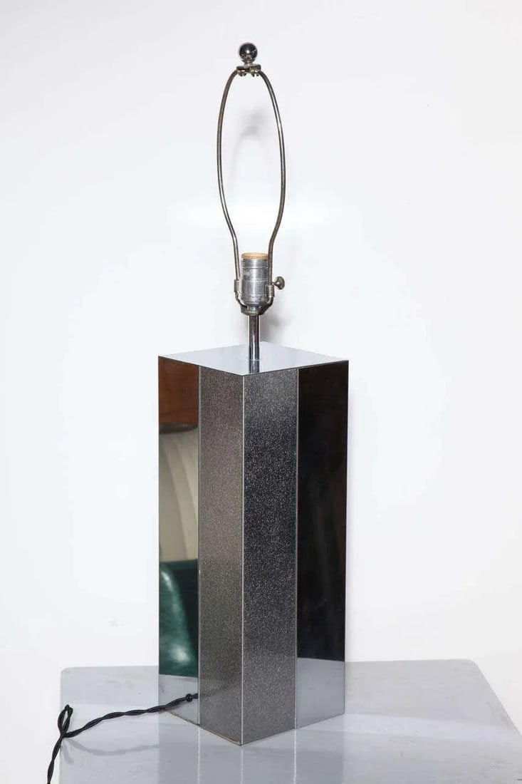 Paul Evans Brushed Aluminum and Polished Steel "Cityscape" Table Lamp, 1970's - 7