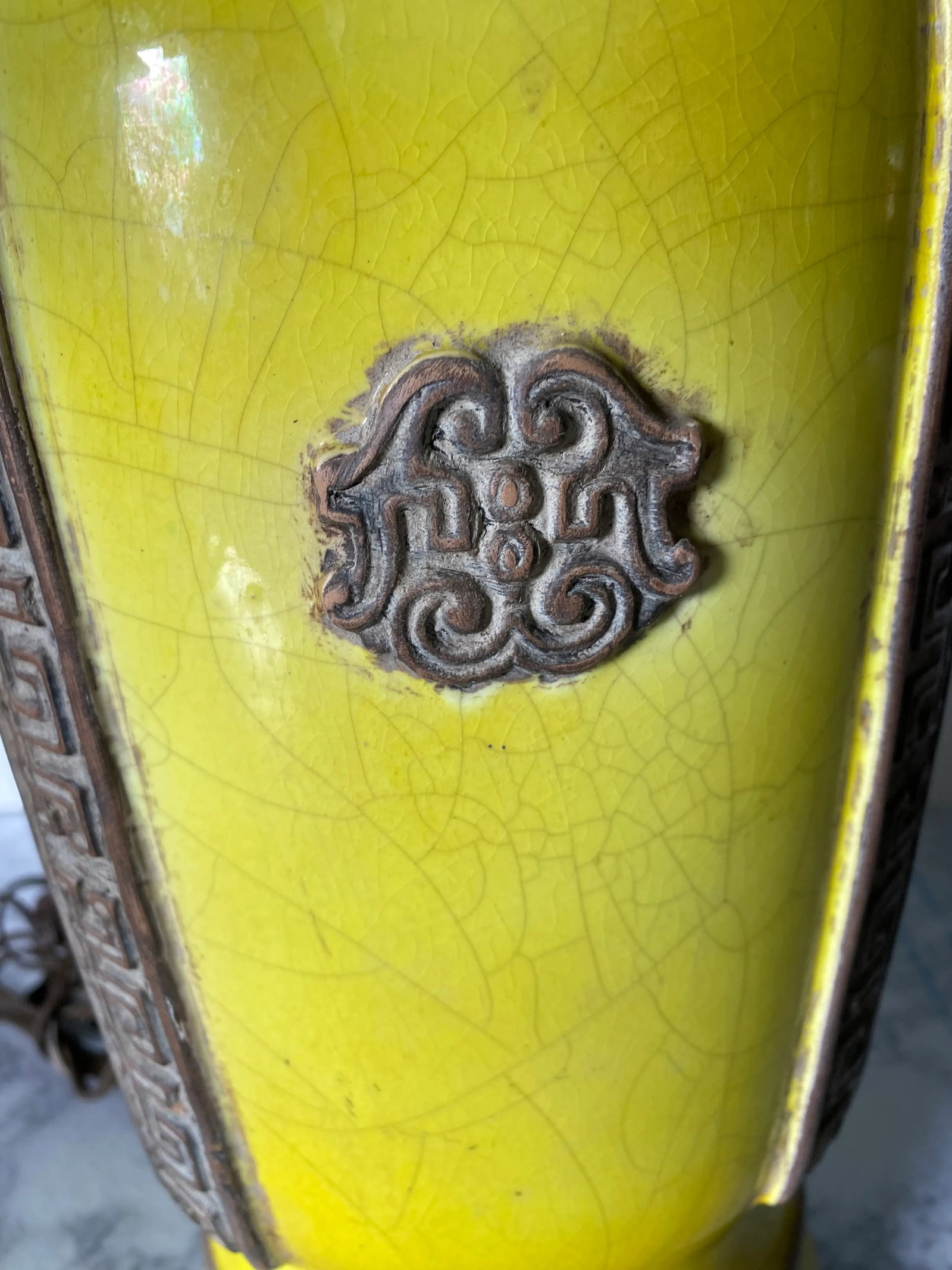 Extra Large Vintage James Mont Style Glazed Italian Pottery Lamp - 4