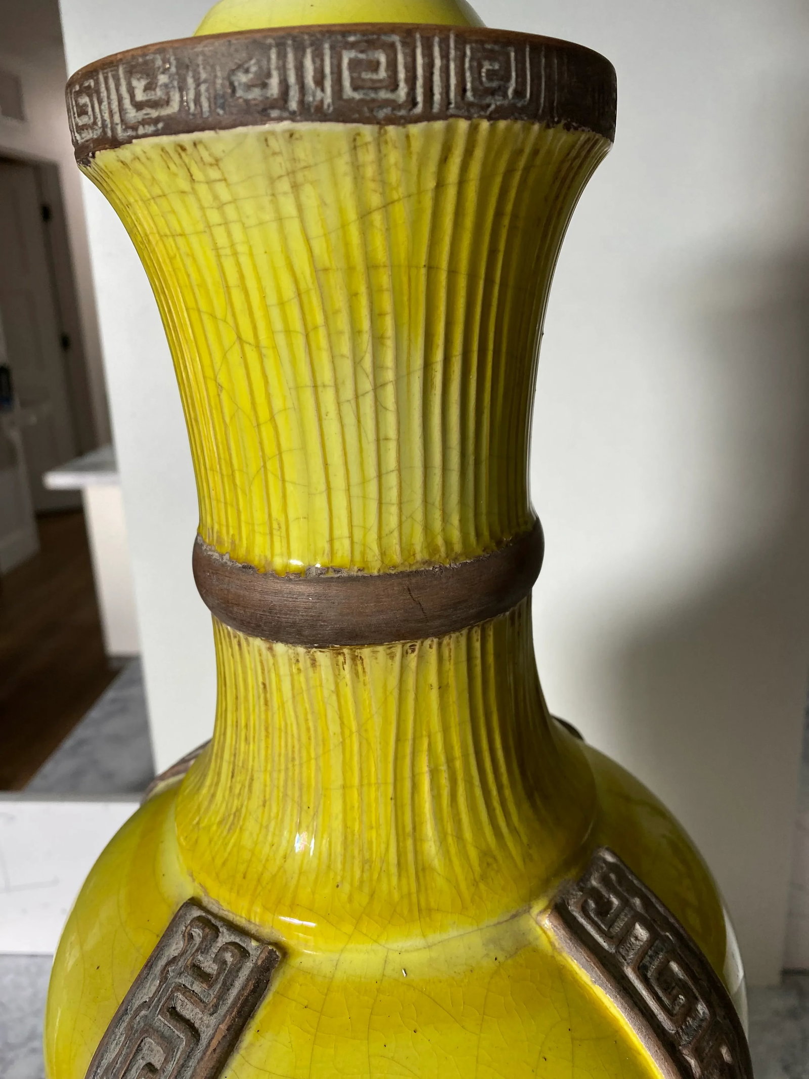 Extra Large Vintage James Mont Style Glazed Italian Pottery Lamp - 5