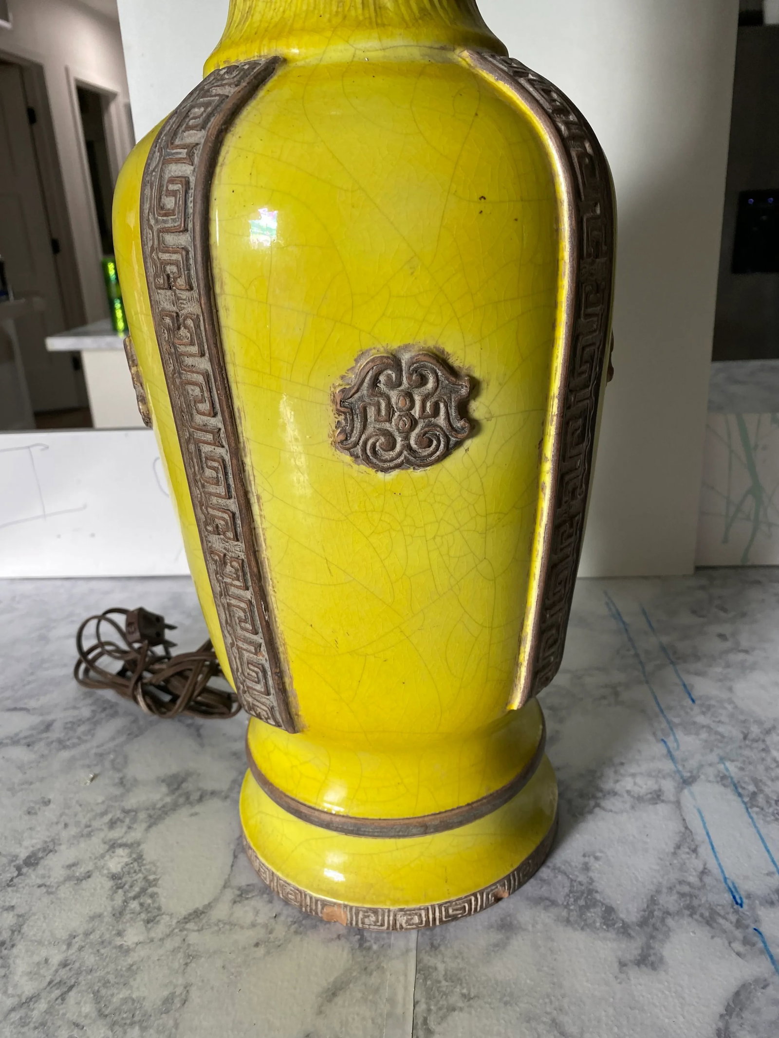 Extra Large Vintage James Mont Style Glazed Italian Pottery Lamp - 6