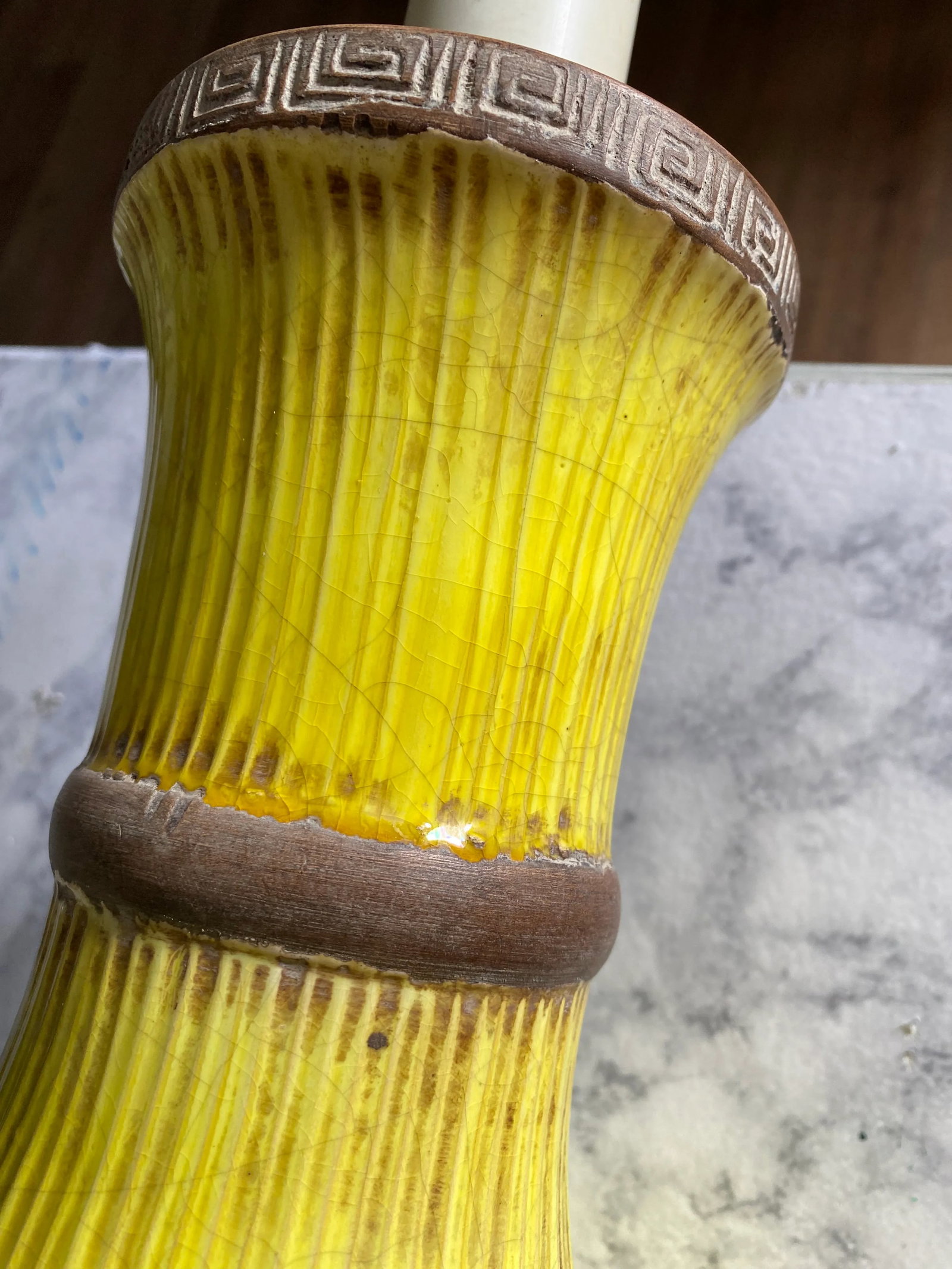 Extra Large Vintage James Mont Style Glazed Italian Pottery Lamp - 8
