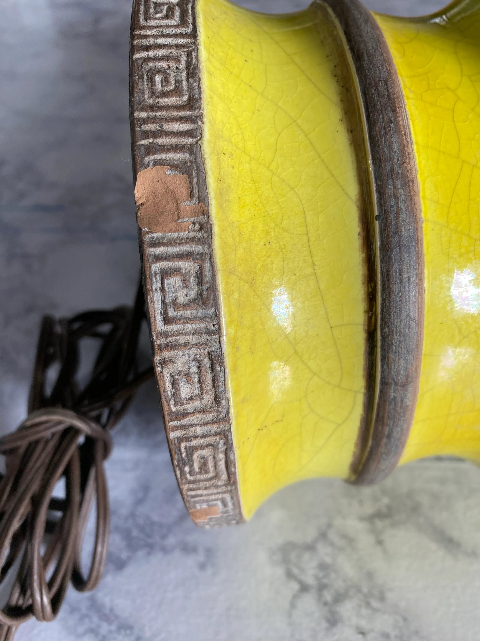 Extra Large Vintage James Mont Style Glazed Italian Pottery Lamp - 9