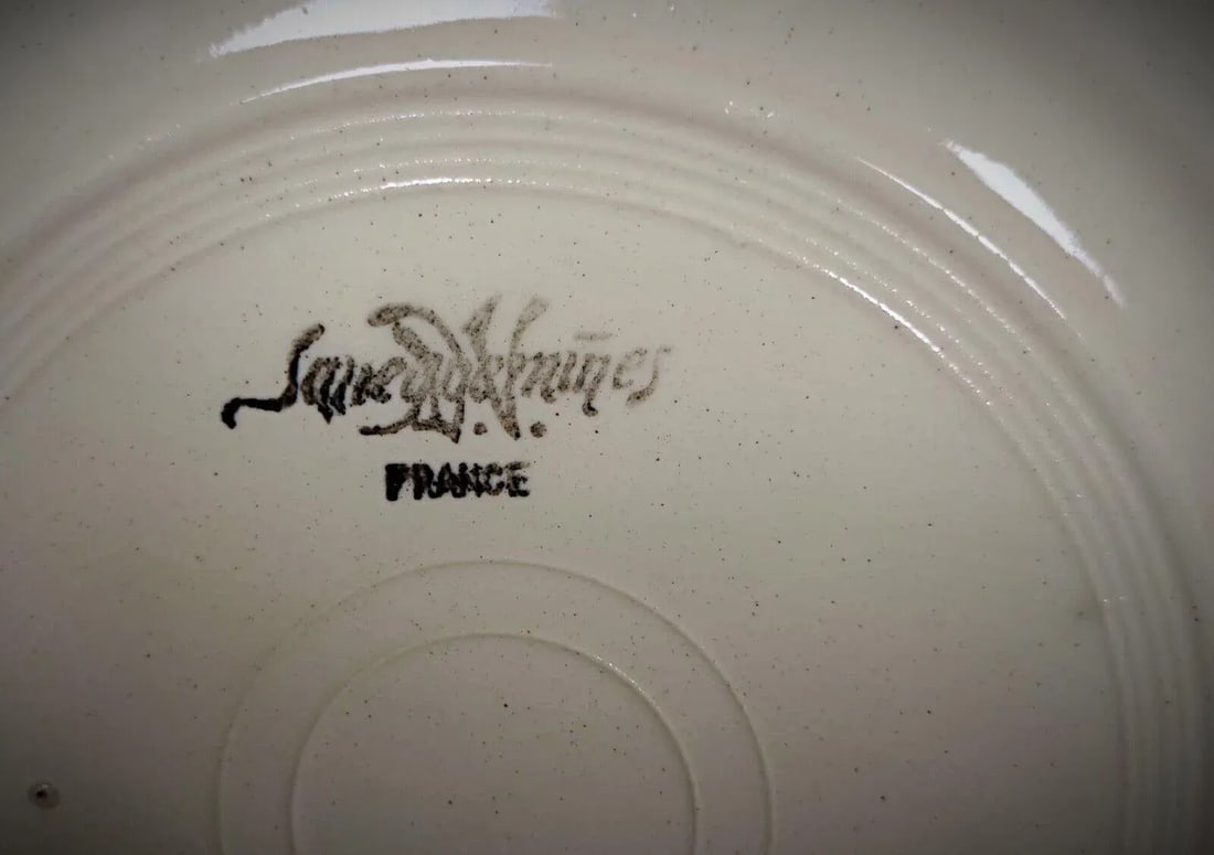 Vintage Set of 6 Sarreguemines Plates With Floral Decor - 3