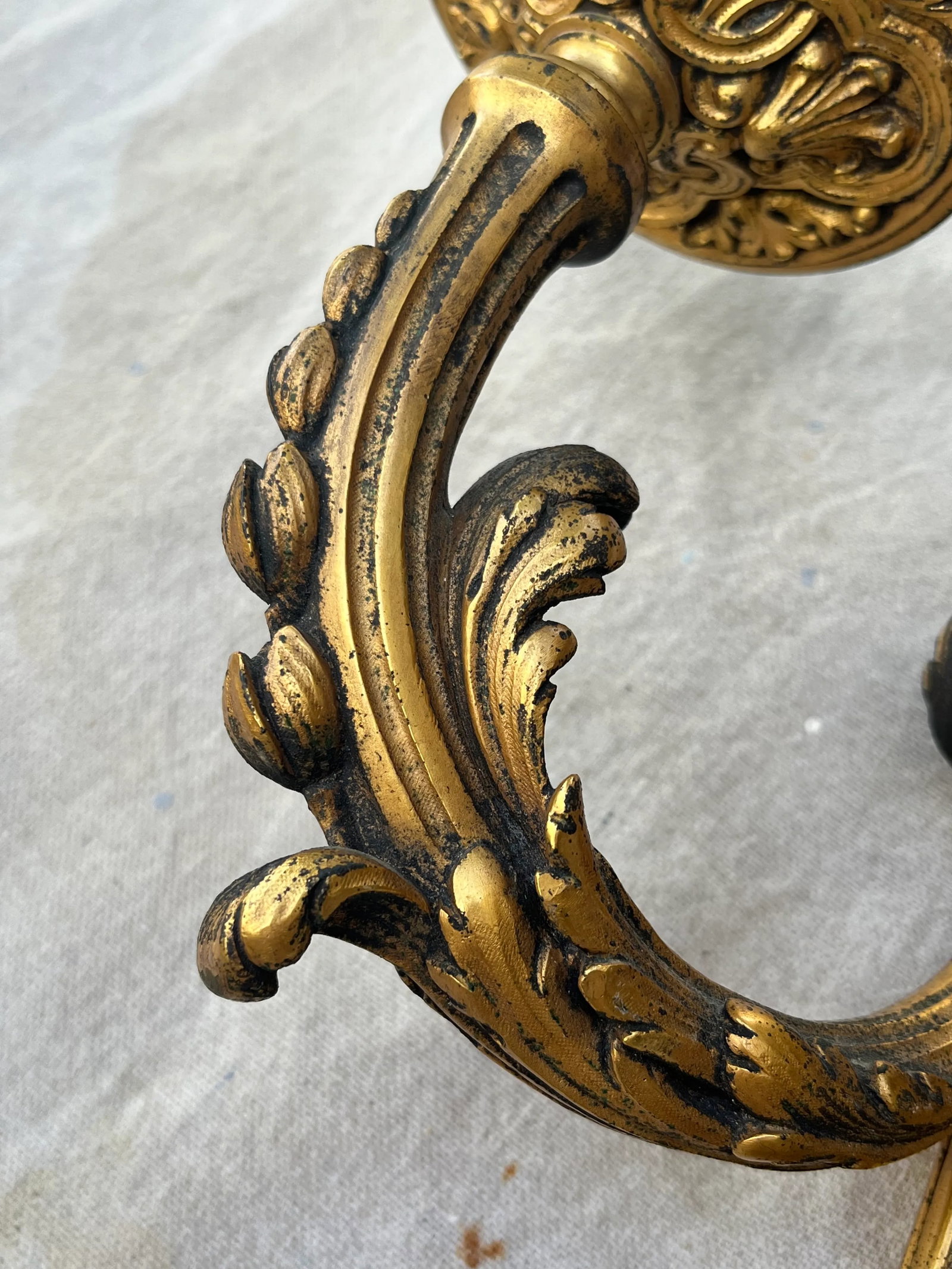 Pair of Early 20th Century French Bronze 3-Arm Sconces - 8