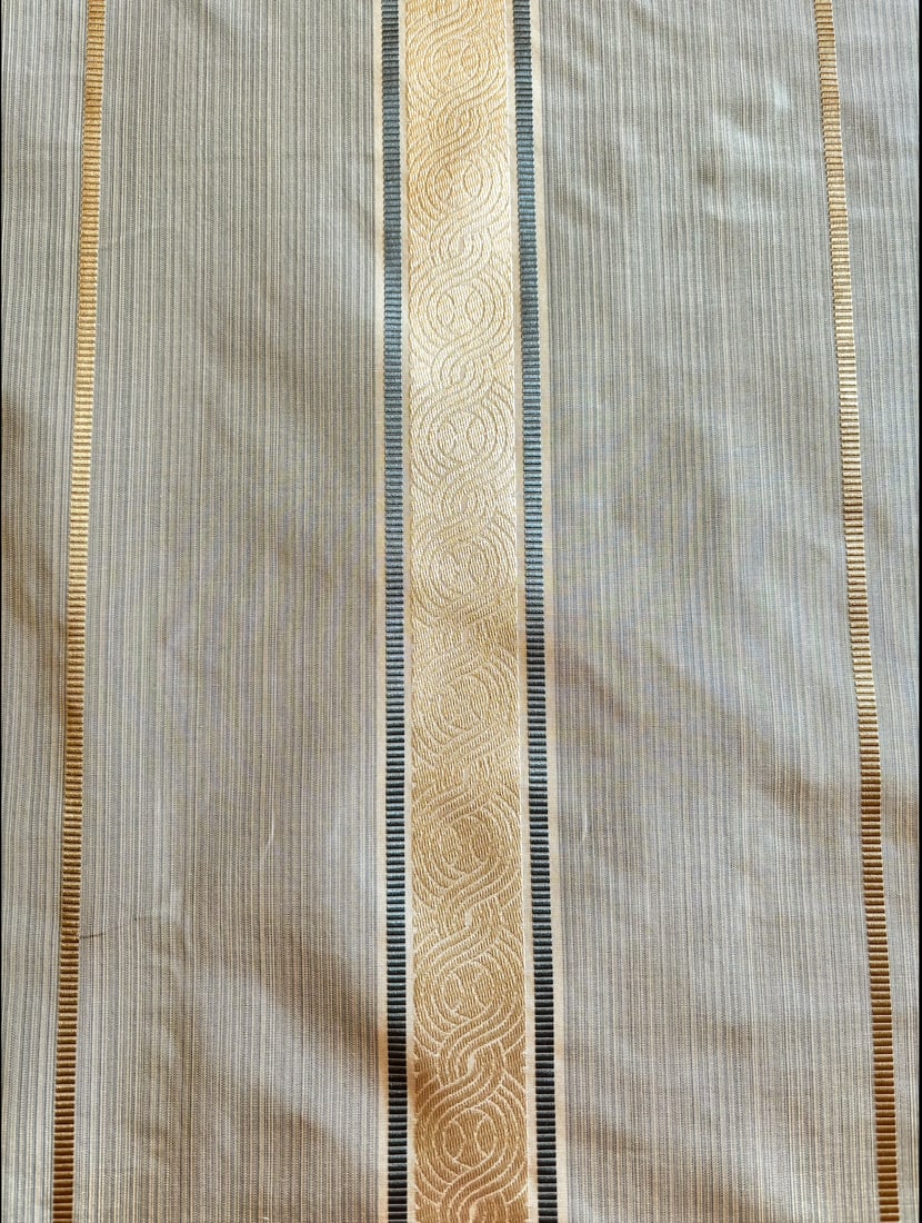 Cowtan & Tout Corsini Stripe Ivory/Blue Bolt of Fabric - 6.5 Yards - 2