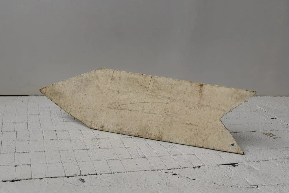 Vintage Directional Painted Plywood Exit Sign, Circa 1950s - 12