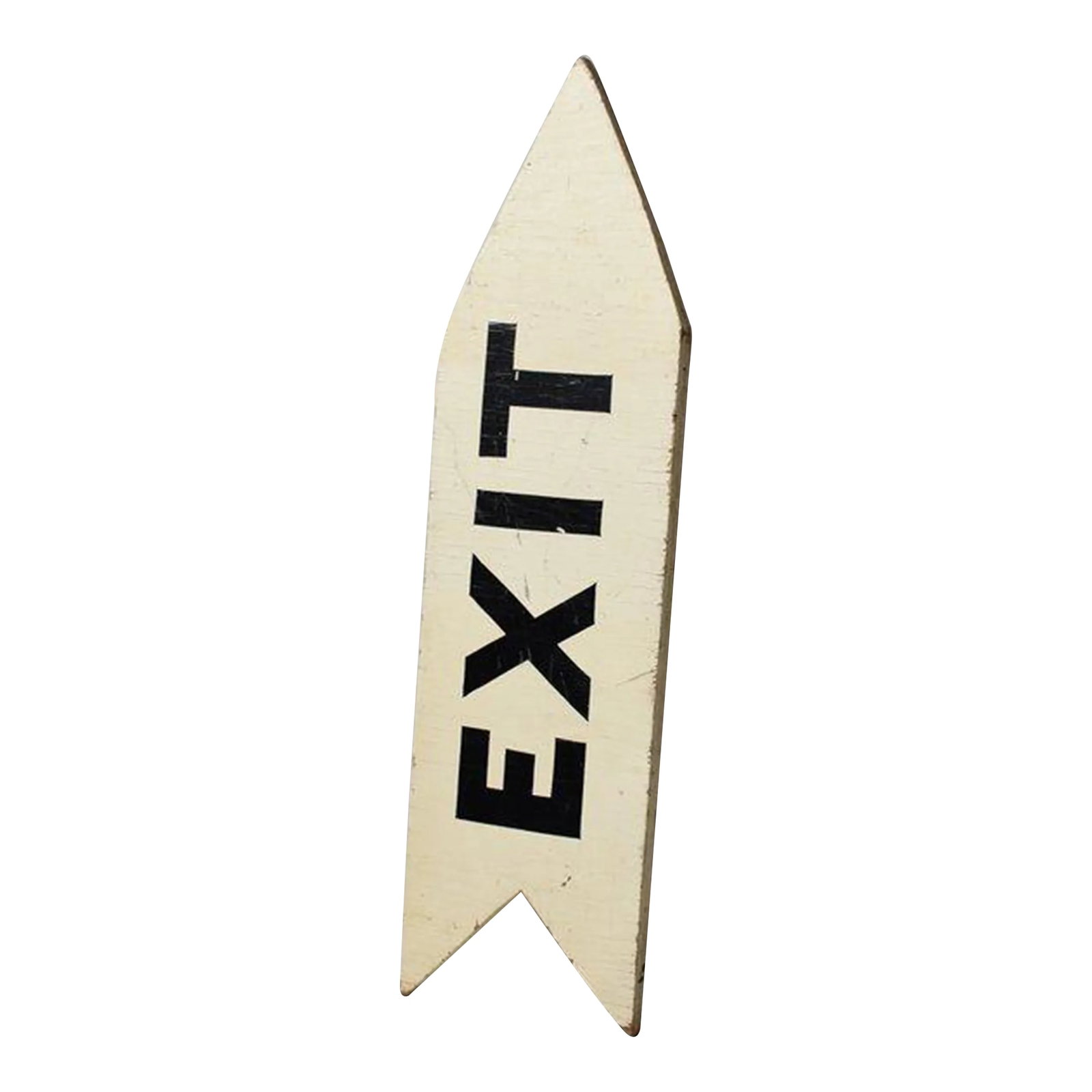 Vintage Directional Painted Plywood Exit Sign, Circa 1950s (1 of 12)