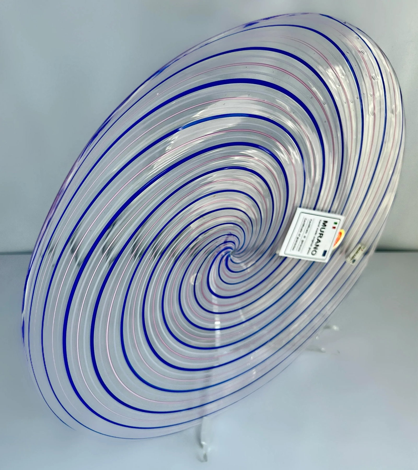 Late 20th Century Murano Filigrana Art Glass Decorative Plate - 10
