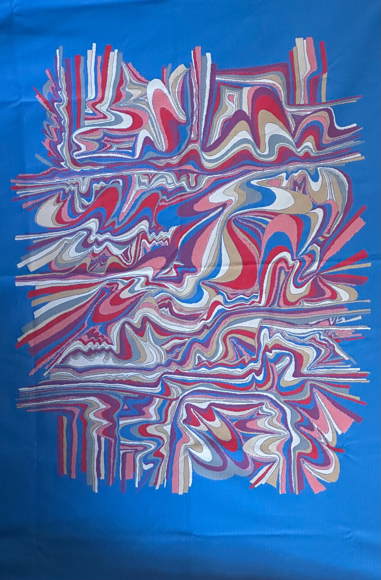 Abstract Psychedelic 1960's-1970's Textile Tapestry - 5