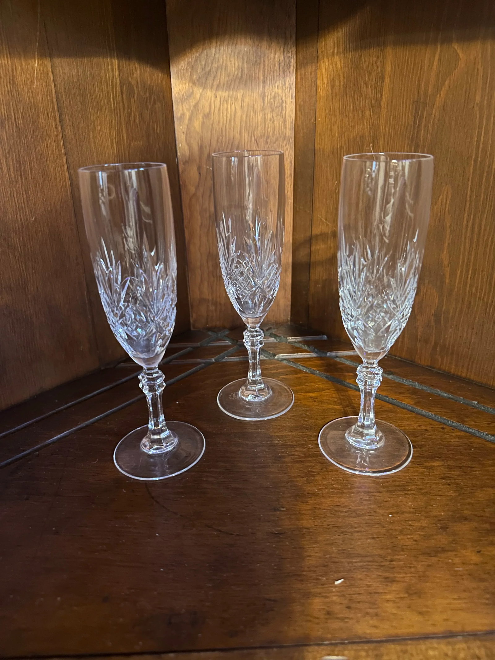 Late 20th Century Tiffany & Co. Newport Champaign Flutes- Set of 3 - 4