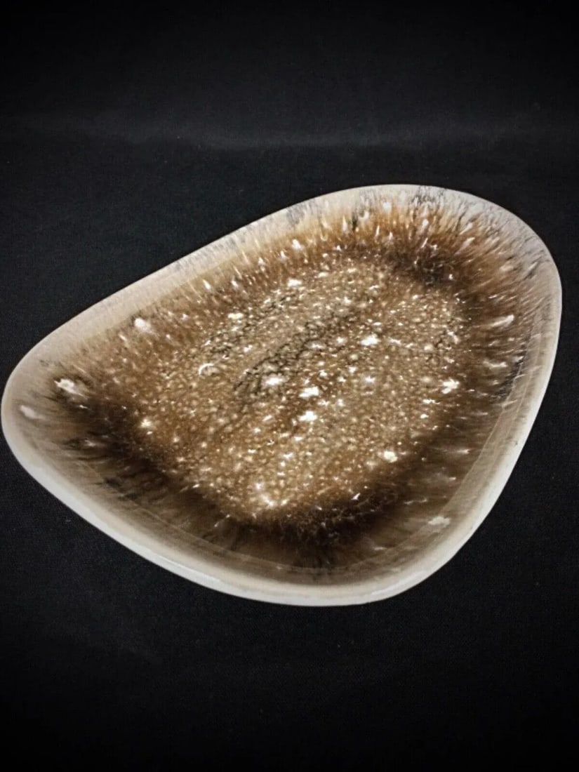 Early 20th Century Nidervillier "Ecume" Hand-Decorated Plate or Trinket Tray, Made in France - 4