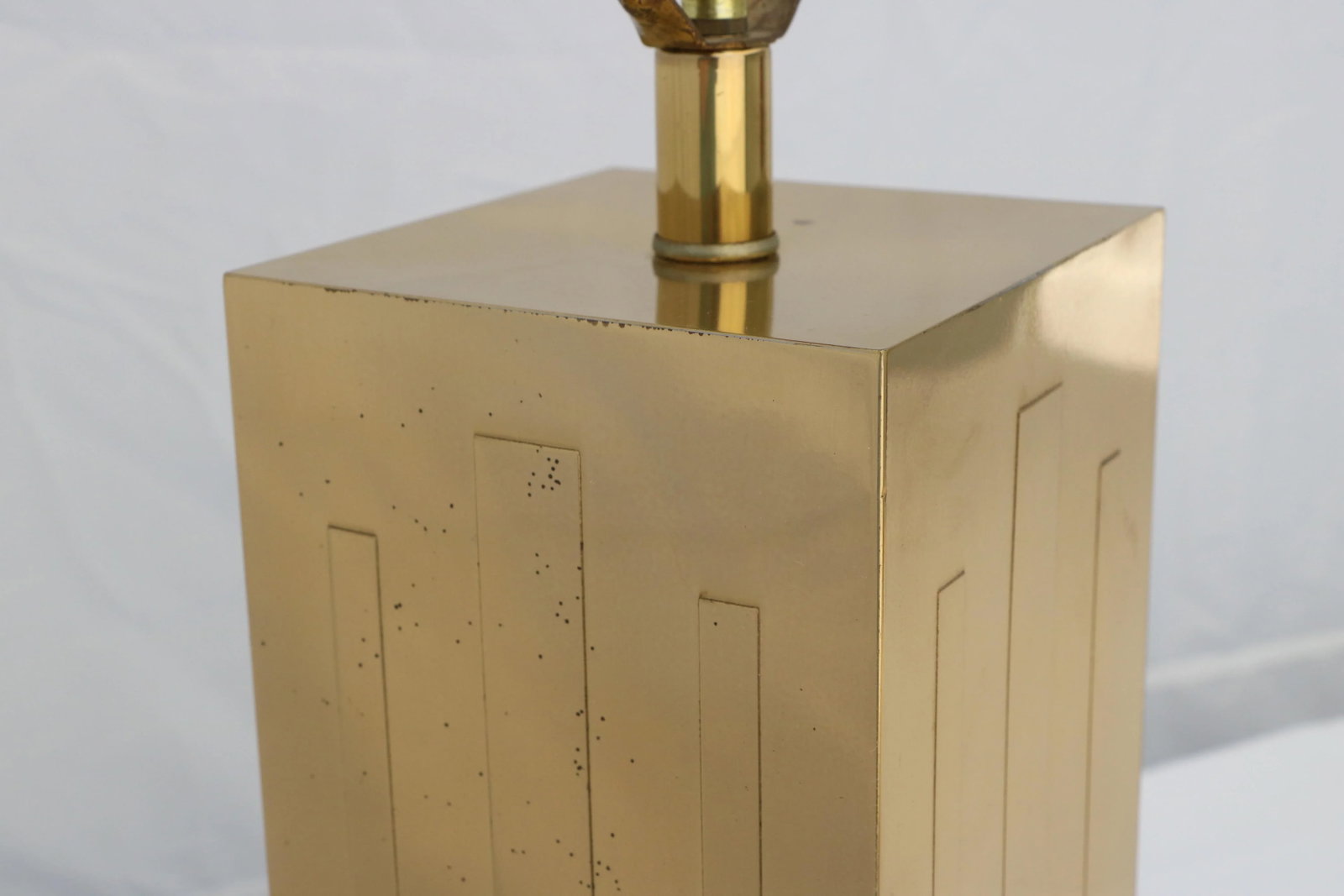 Lacquered Brass Skyscraper Table Lamp - 7