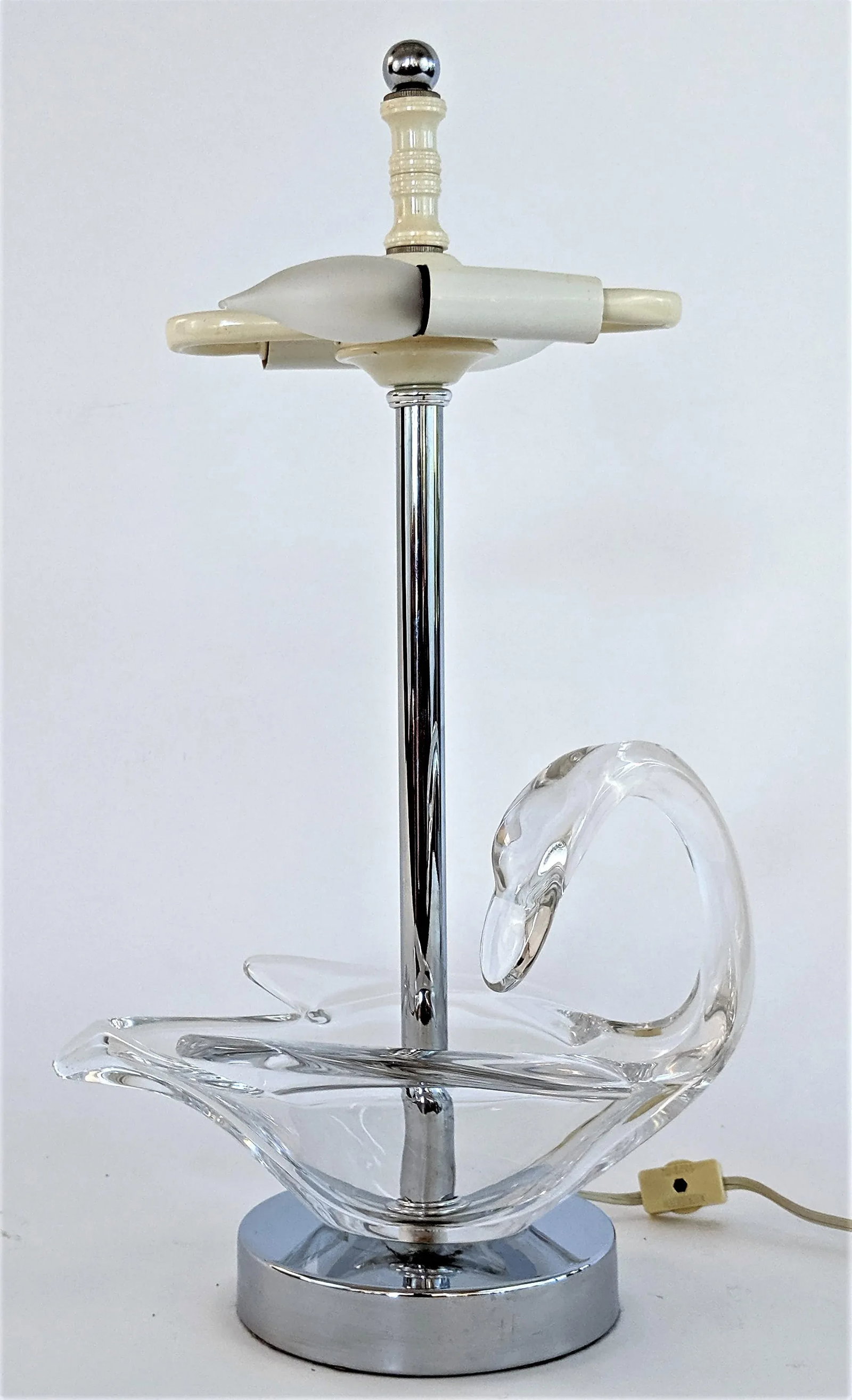 1970s Cofrac Art Verrier Swan Glass Lamp - 11