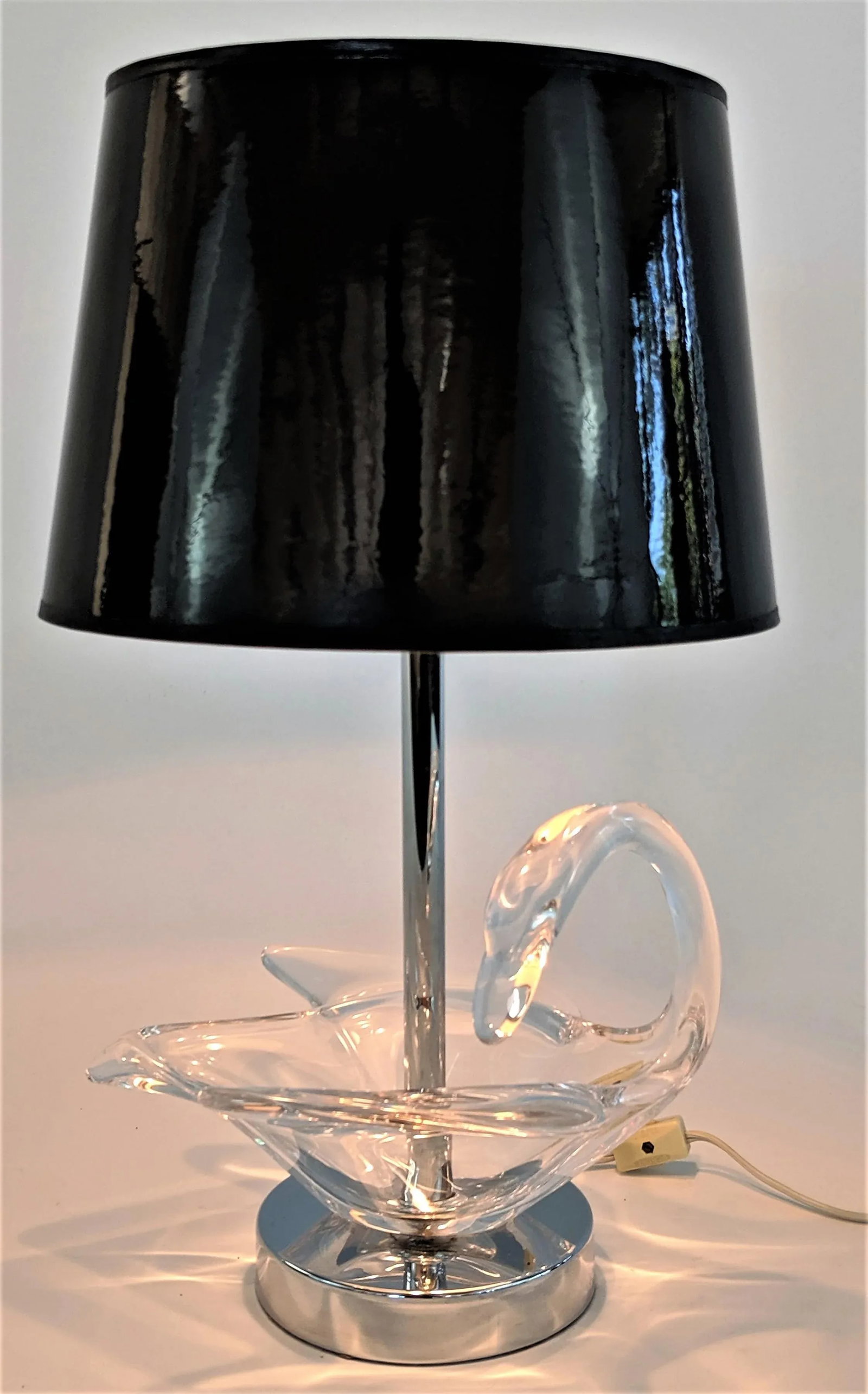 1970s Cofrac Art Verrier Swan Glass Lamp - 2