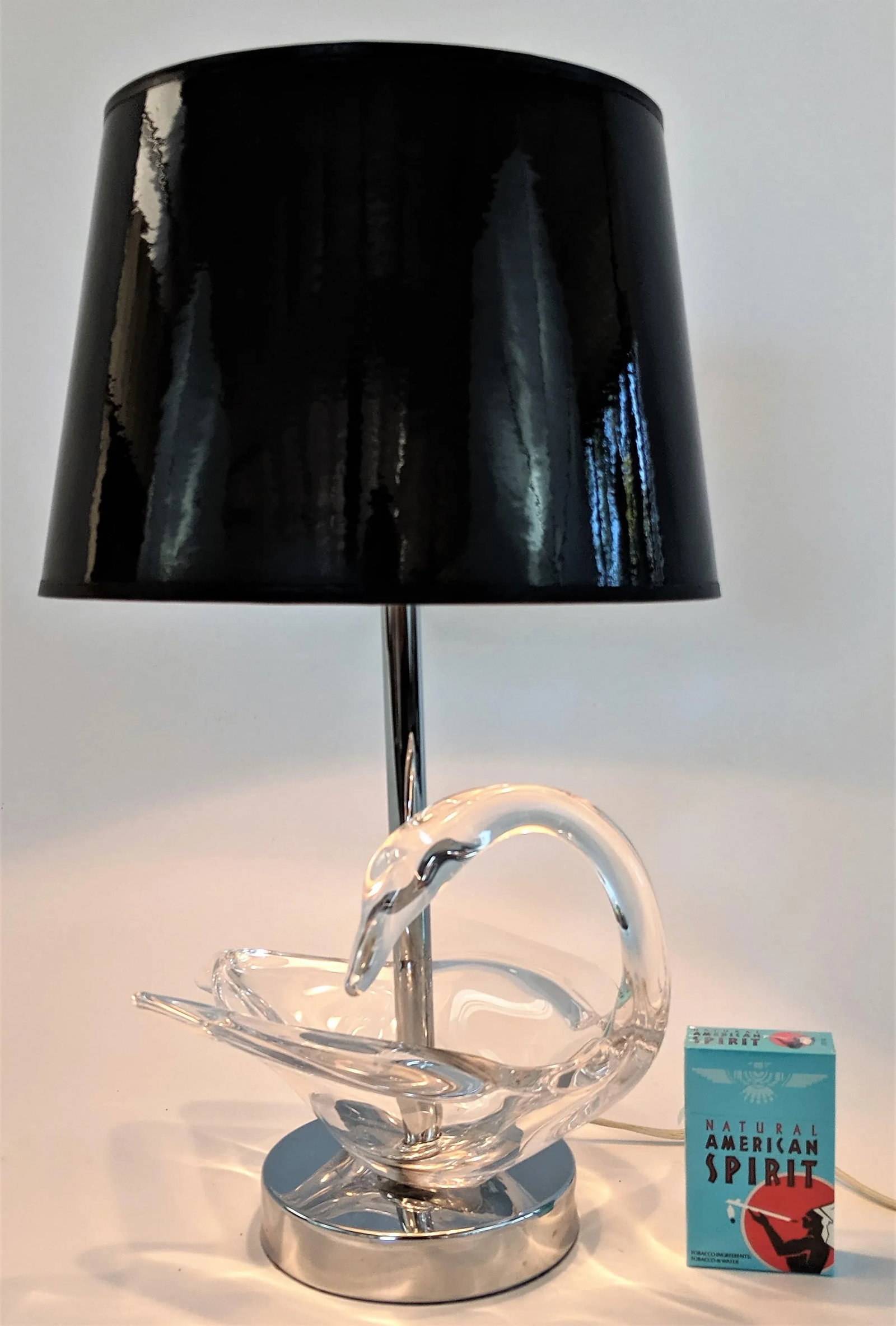 1970s Cofrac Art Verrier Swan Glass Lamp - 4