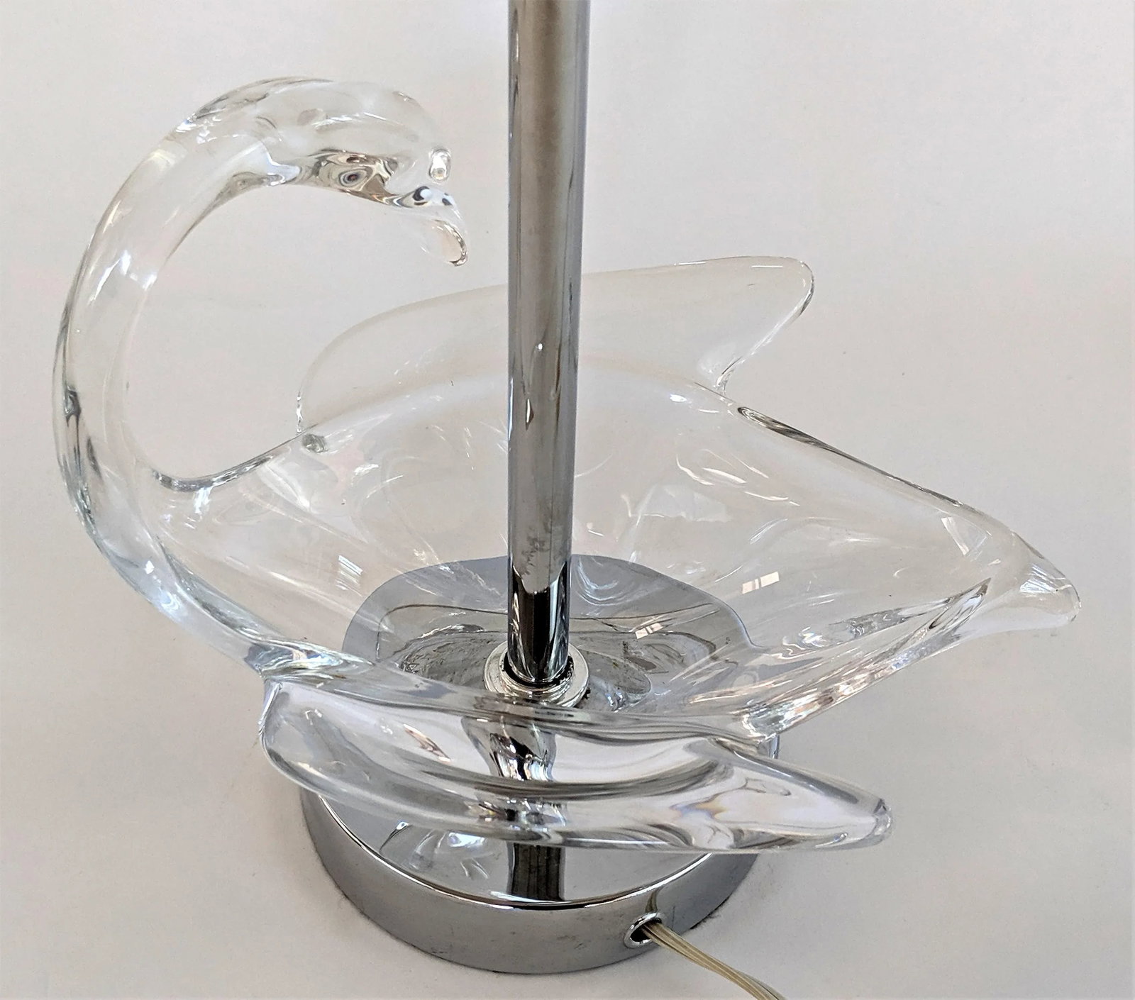 1970s Cofrac Art Verrier Swan Glass Lamp - 5