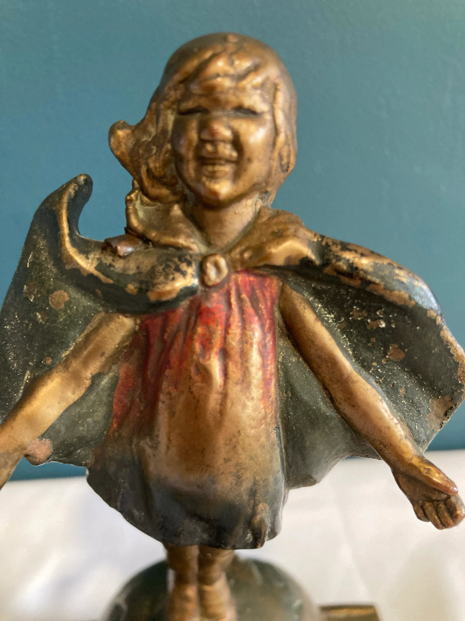 1920s Pompeian Bronze Bookends by Laura Archibald "Top of the World" - 2 Pieces - 10