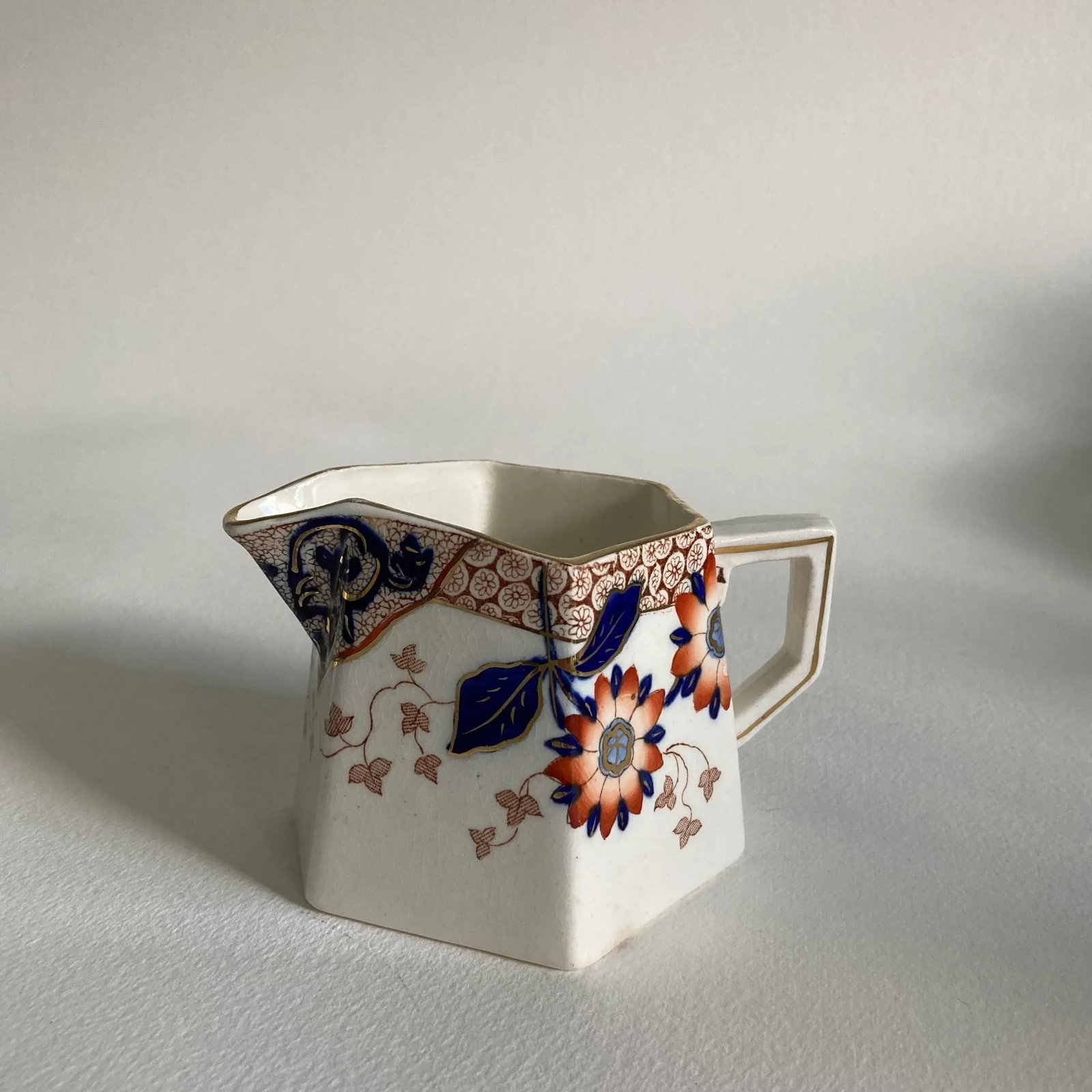 1890s, Ridgways Stoke on Trent Staffordshire Cream & Open Sugar Bowl Set with Hand Painted Floral De - 12