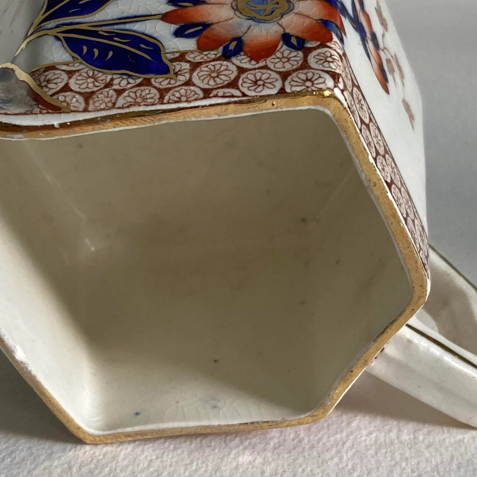 1890s, Ridgways Stoke on Trent Staffordshire Cream & Open Sugar Bowl Set with Hand Painted Floral De - 3