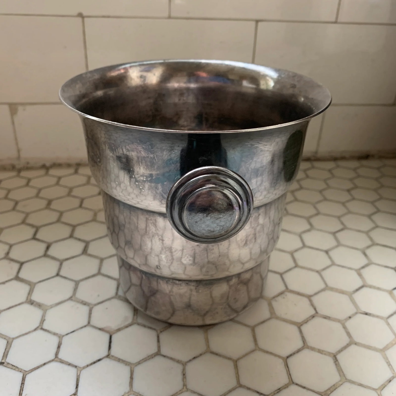 Mid Century Silver Engraved Mini Champagne Bucket 1957 - 5