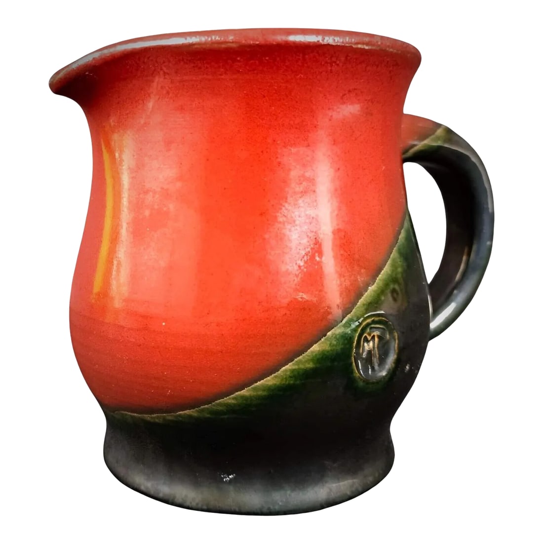 Modern Art Ceramic Pitcher Signed by Michel Poully, Mid 20th Century: Enhance your collection with this charming modern art ceramic pitcher, beautifully crafted and signed by the artist Michel Poully. This recent piece showcases elegant design and craftsmanship, making