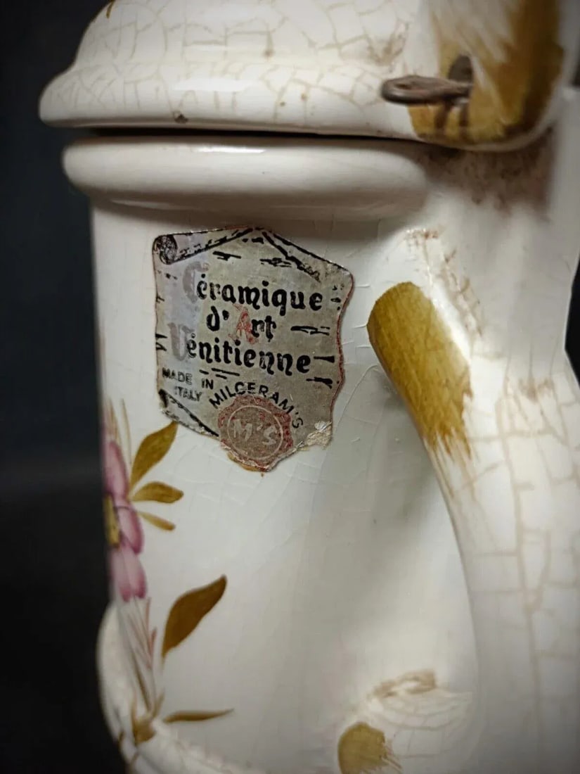 Antique 20th Century Venetian-Style Decorative Ceramic Tea Pot - 3