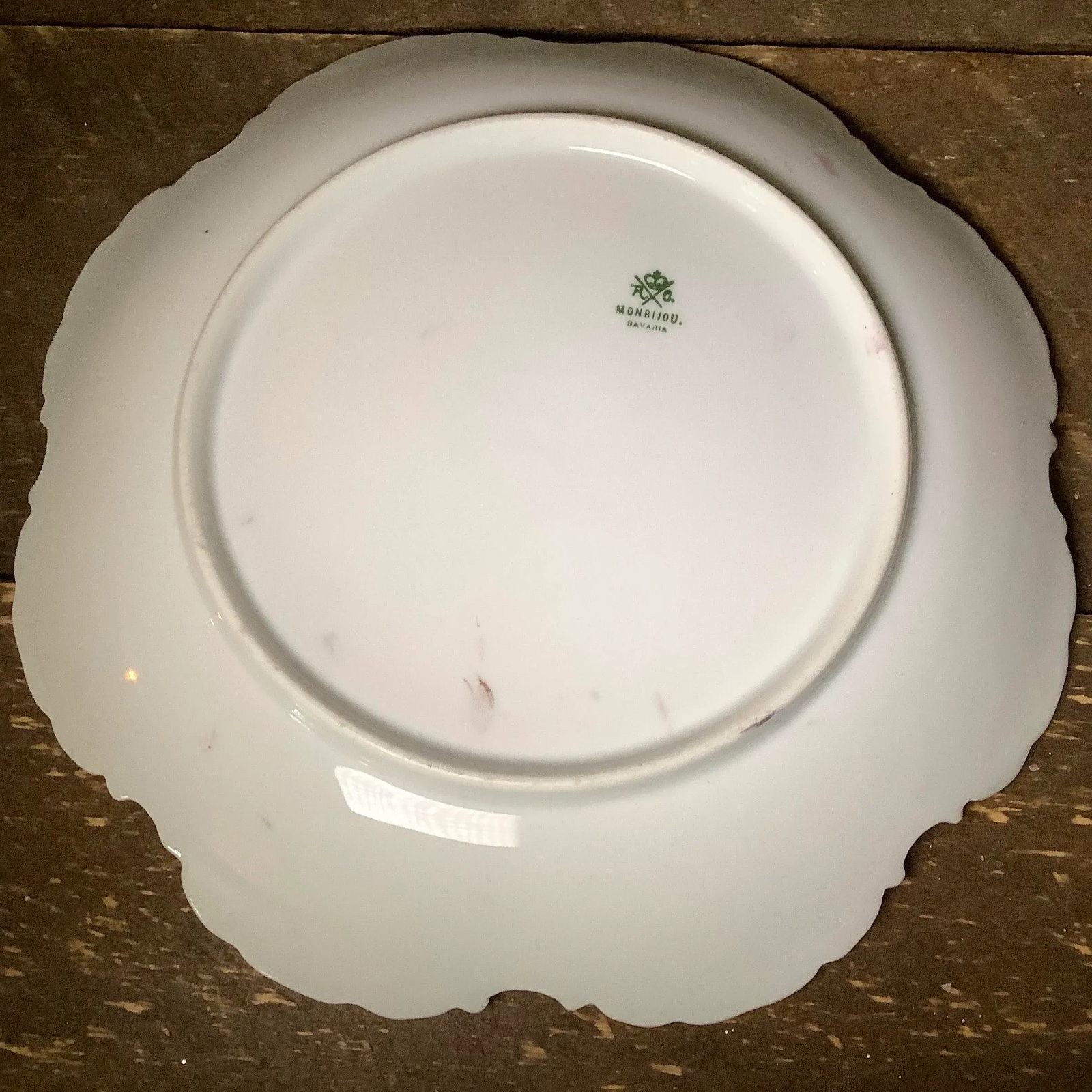Bavarian Hand Painted Cabinet Plate Charger - Wall Art Featuring Cabbage Roses - 8