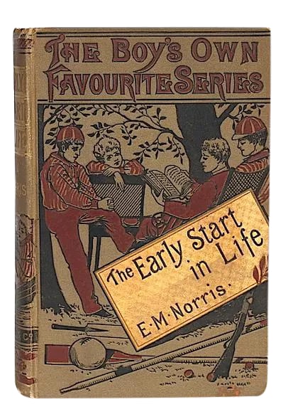 Late 19th Century Antique Book Decor - Australian Adventure Story: Rare copy of The Early Start in Life by E.M. Norris (Emilia Marryat Norris), this antique book has an amazing decorative cover and illustrations by J. Lawson. Set in Australia, this is a classic 19th-