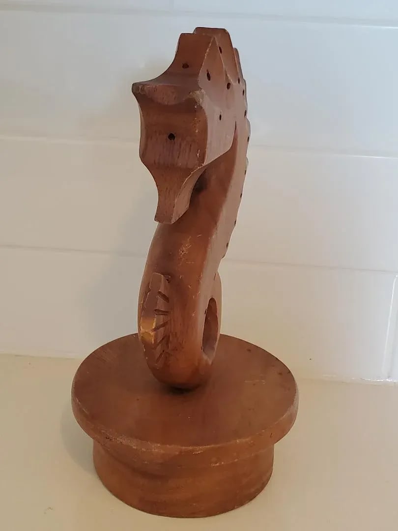 Late 20th Century Handcarved Wooden Seahorse, Appetizers & Entertaining Piece - 4