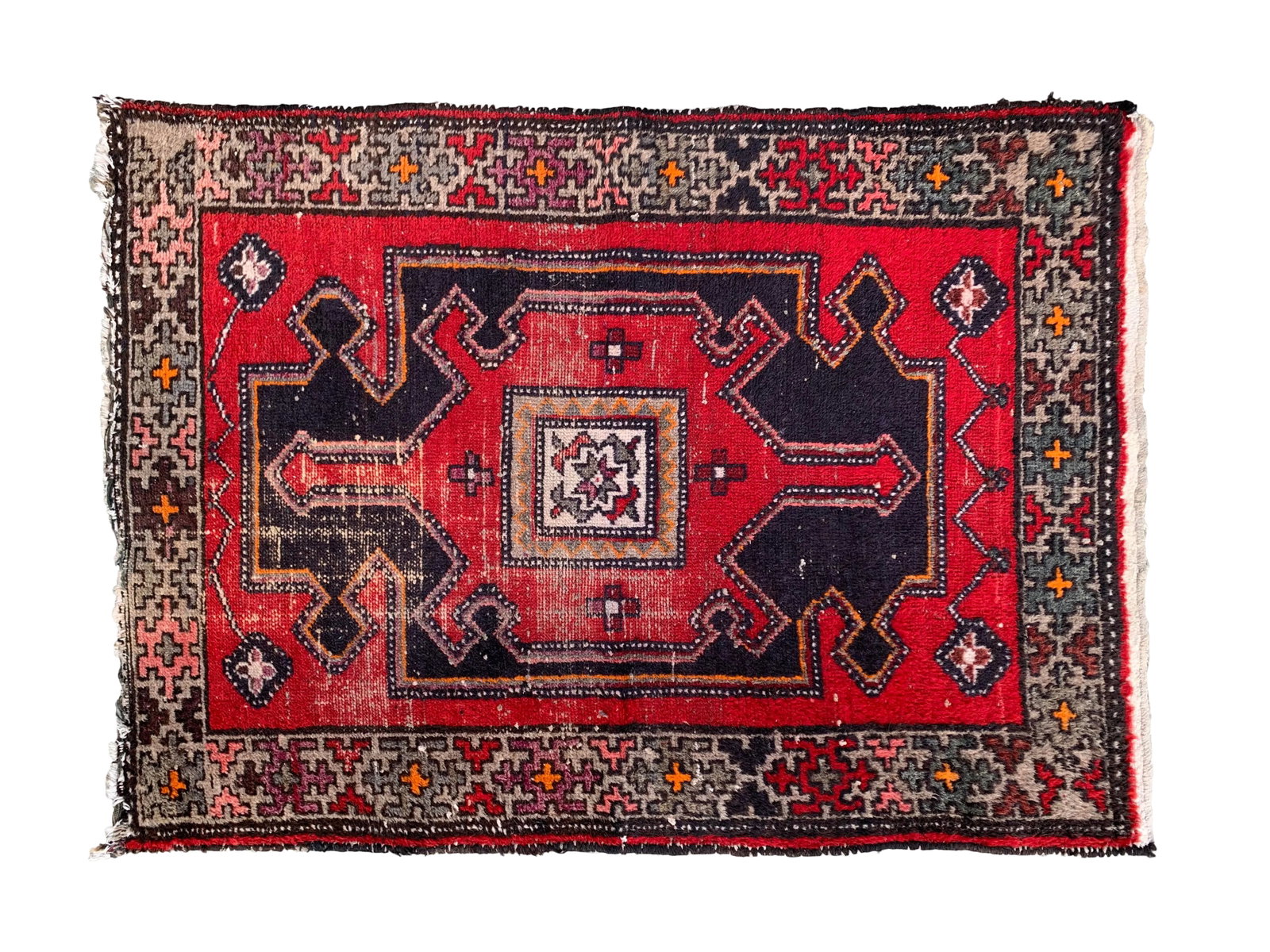 Vintage Wool Motif Rug-3'2'x4'4" (1 of 7)