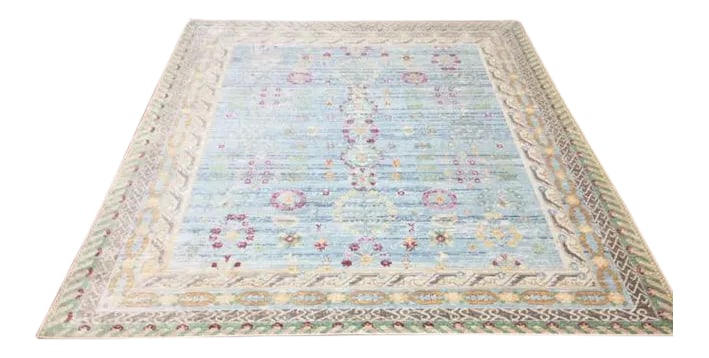 Turkish Oushak Design Silk Rug-Excellent , 8ex10"5": Beautiful Ushak Design Bamboo silk rug from Turkey circa new production, excellent Condition with all original ends and edges. Condition: Imperfections: No Imperfections Condition Notes: Excellent