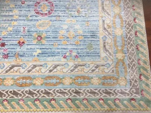Turkish Oushak Design Silk Rug-Excellent , 8ex10"5" - 5