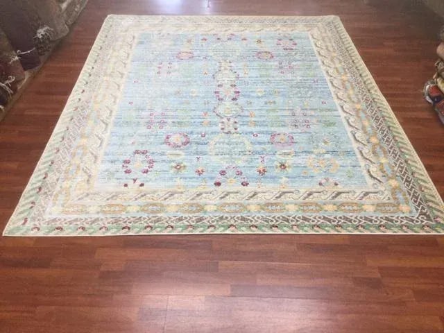 Turkish Oushak Design Silk Rug-Excellent , 8ex10"5" - 7