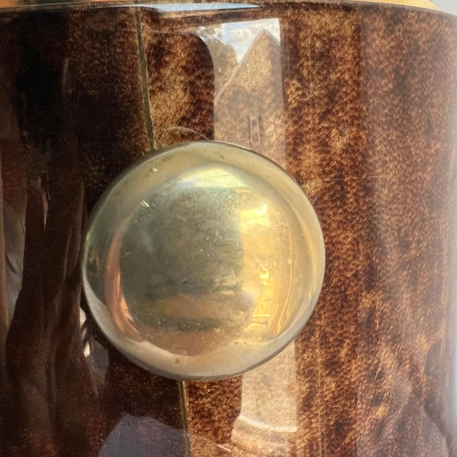 1960s Aldo Tura Lacquered Goat Skin and Brass Ice Bucket - 10