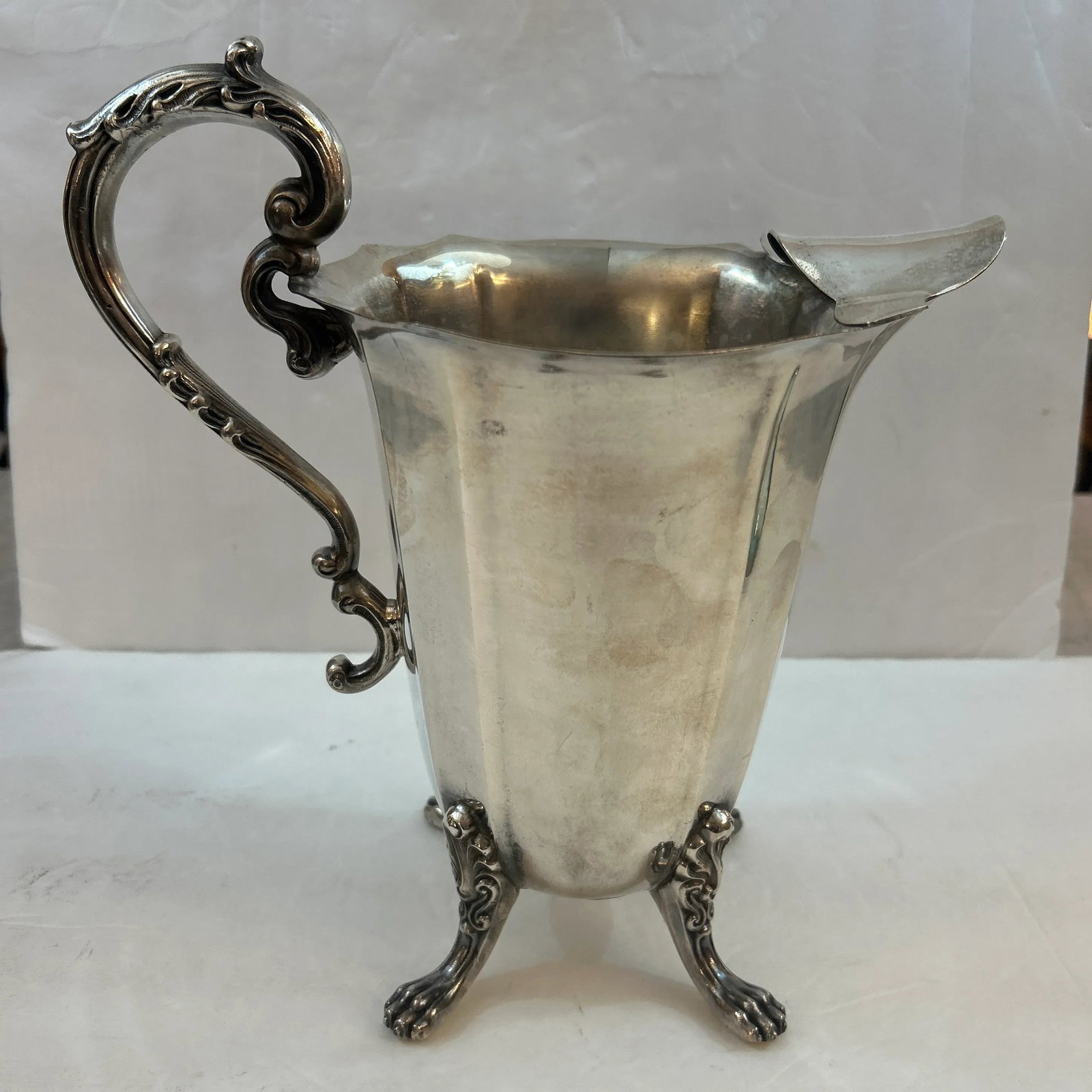 Victorian Silver Plate Footed Pitcher - 2