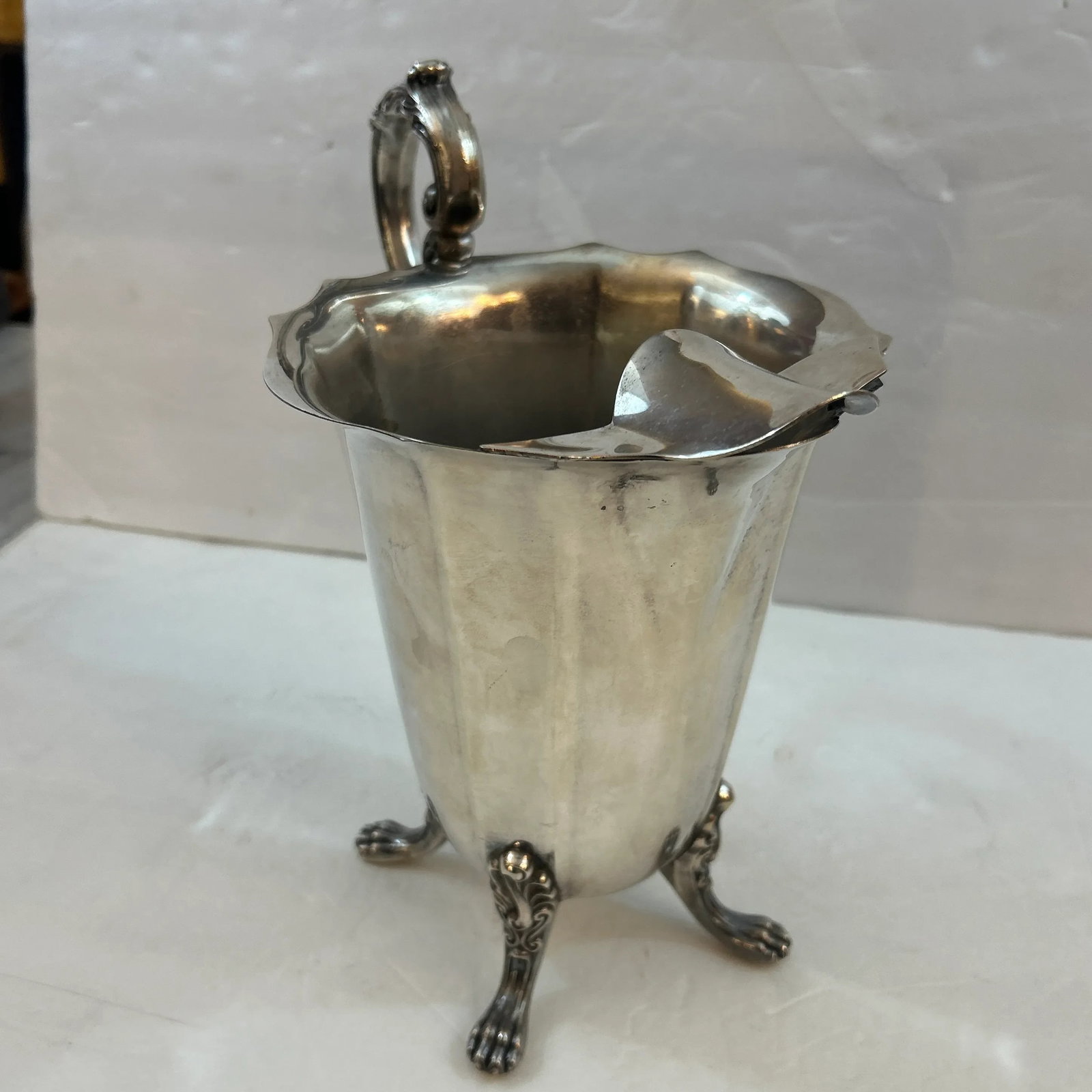 Victorian Silver Plate Footed Pitcher - 3