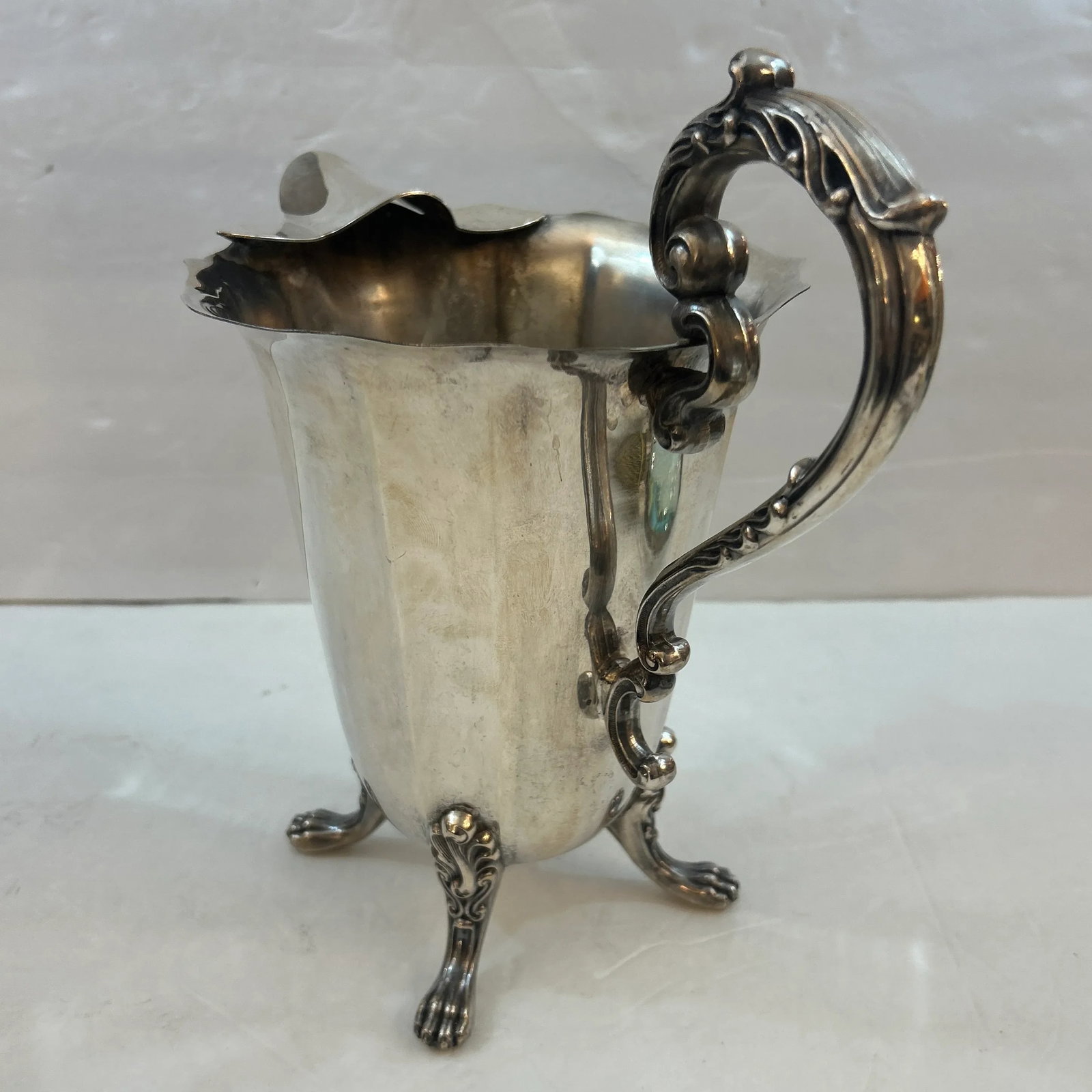 Victorian Silver Plate Footed Pitcher - 4