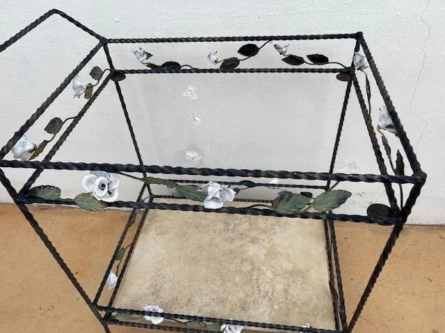 Wrought Iron Bar Cart, Vintage - 12
