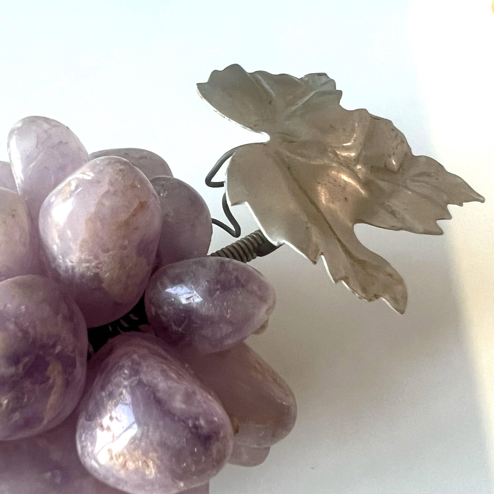 Mid-Century Semi-Precious Stone Grape Clusters - a Pair - 9