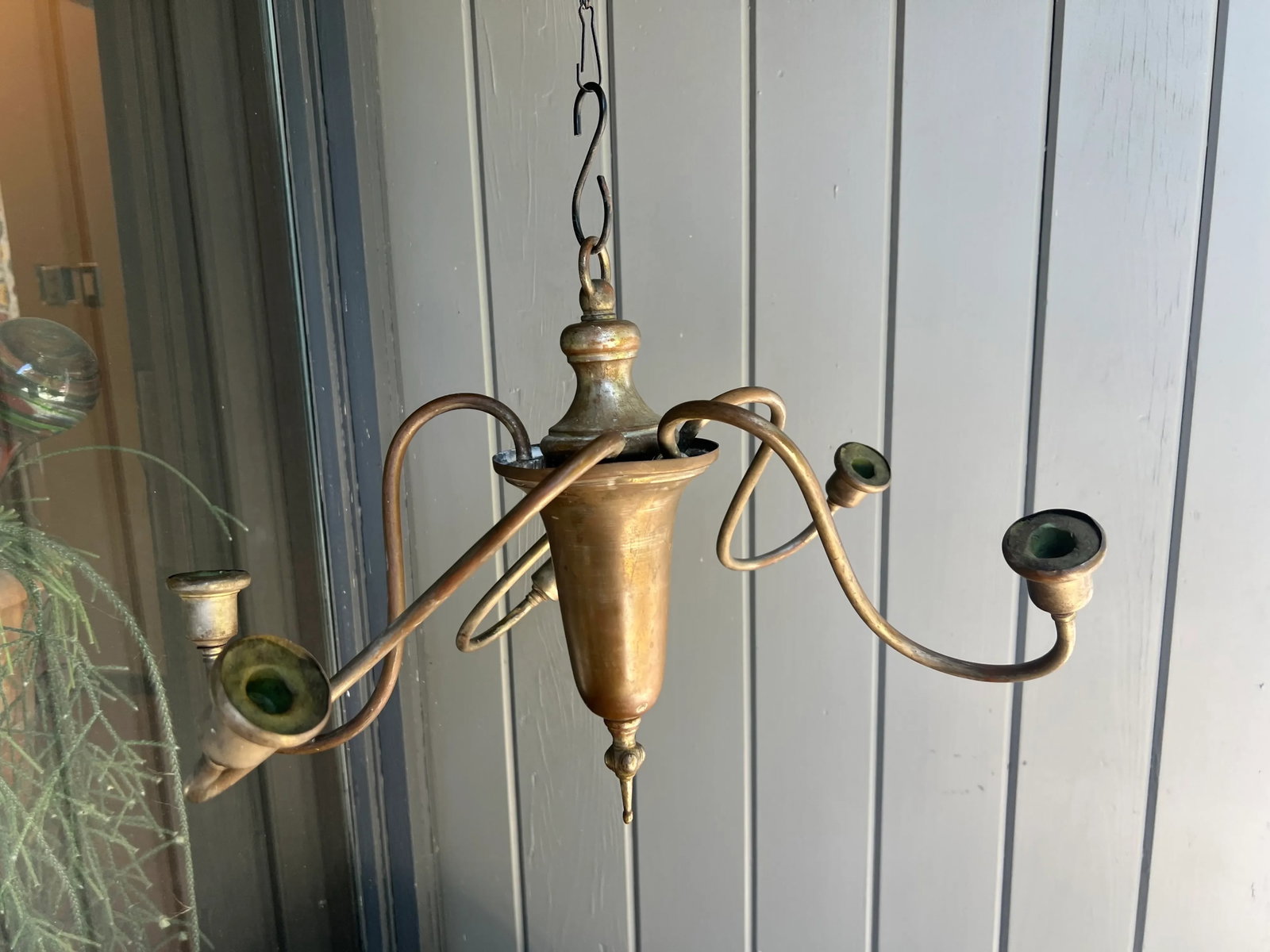 Antique Colonial Candle Chandelier - 11