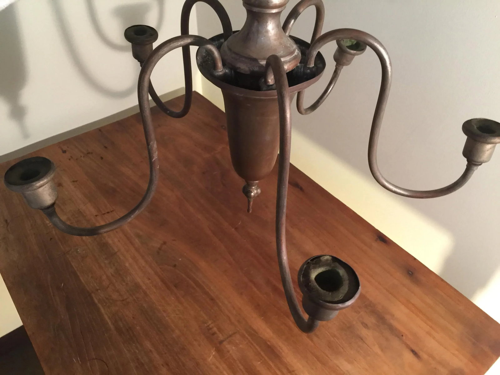 Antique Colonial Candle Chandelier - 2