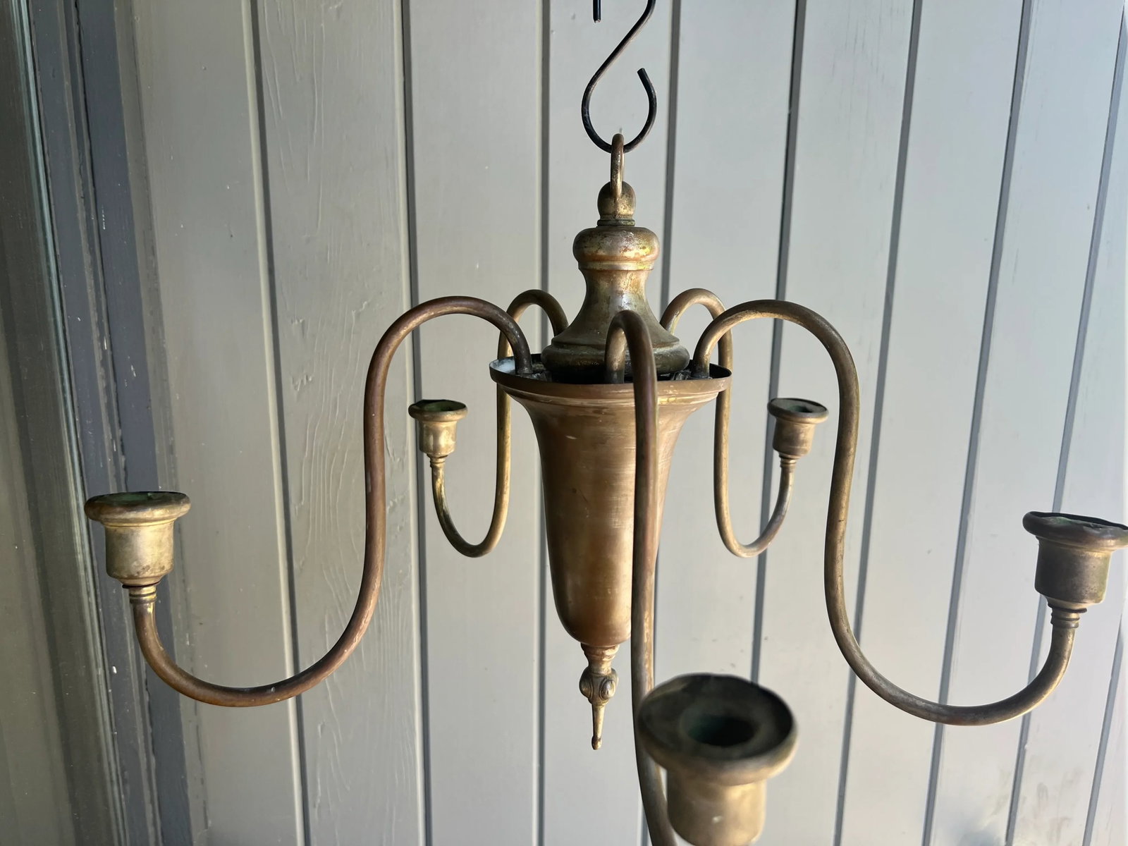 Antique Colonial Candle Chandelier - 4