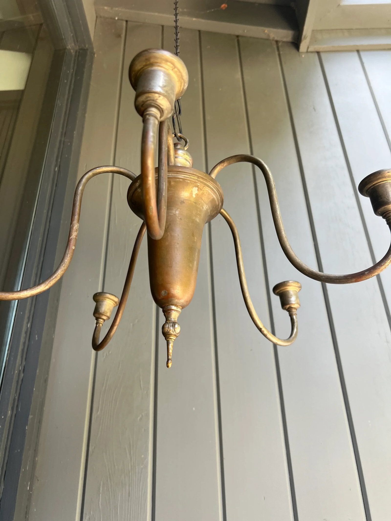 Antique Colonial Candle Chandelier - 6