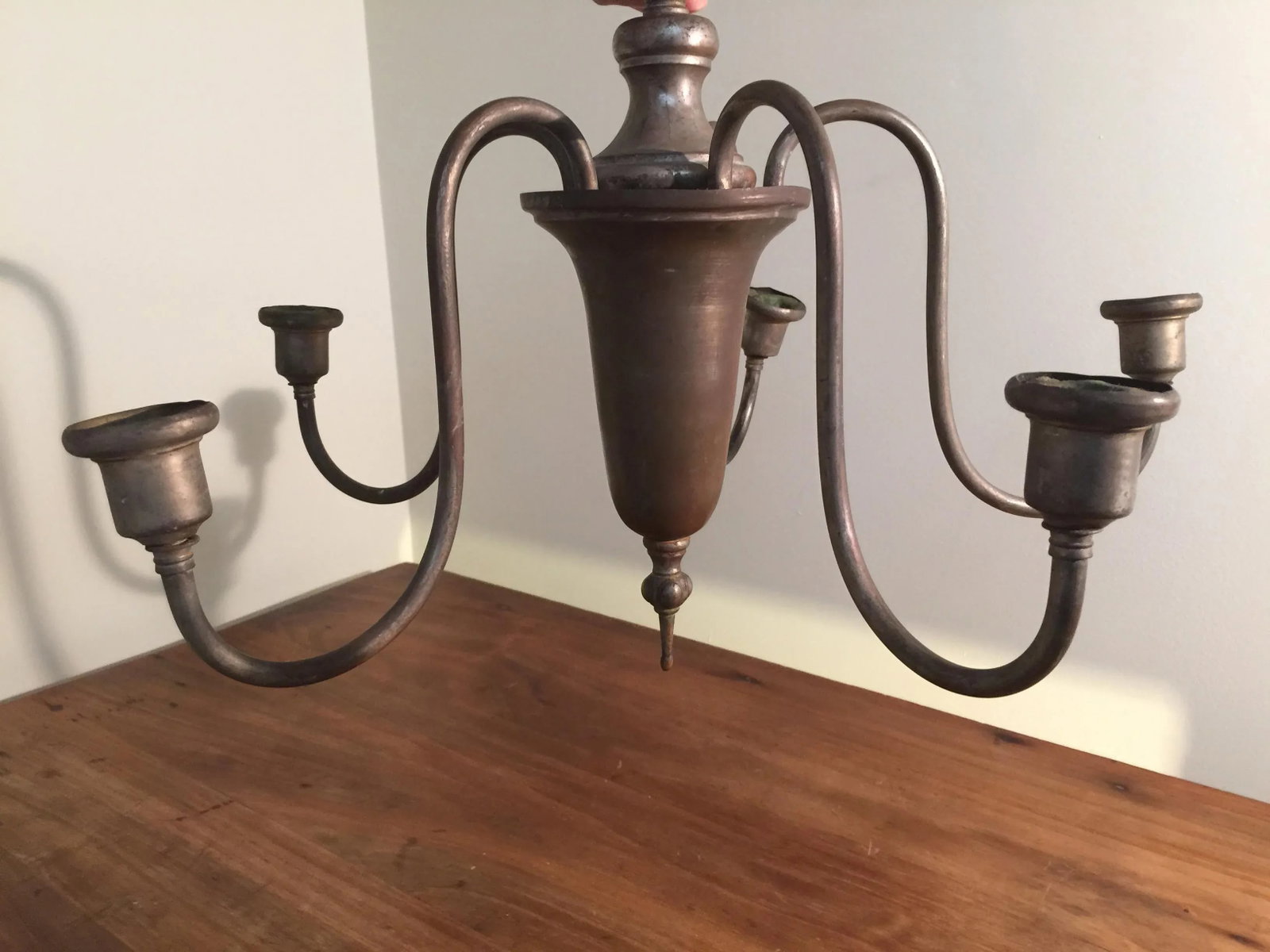 Antique Colonial Candle Chandelier - 7