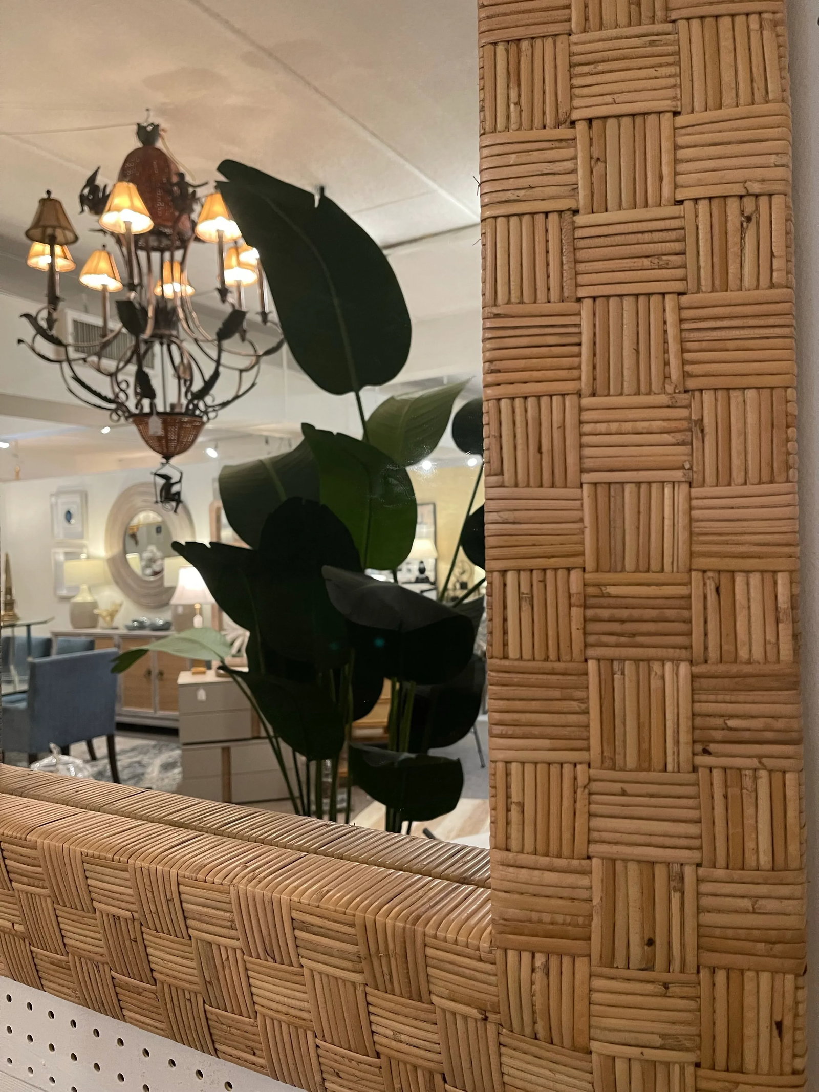 Hand Woven Rattan Mirror - 2