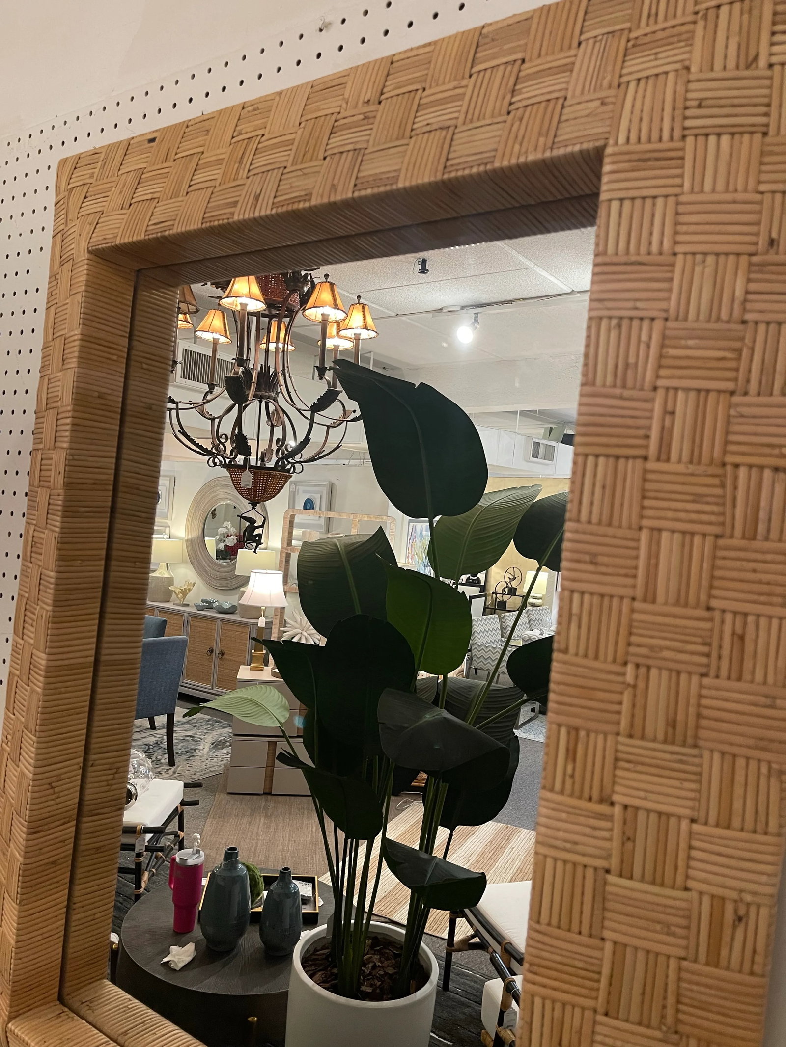 Hand Woven Rattan Mirror - 3