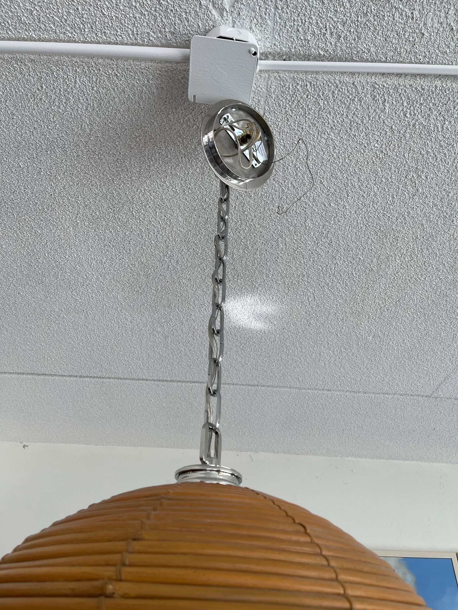 Corbett Dome Rattan & Chrome Chandelier - 6