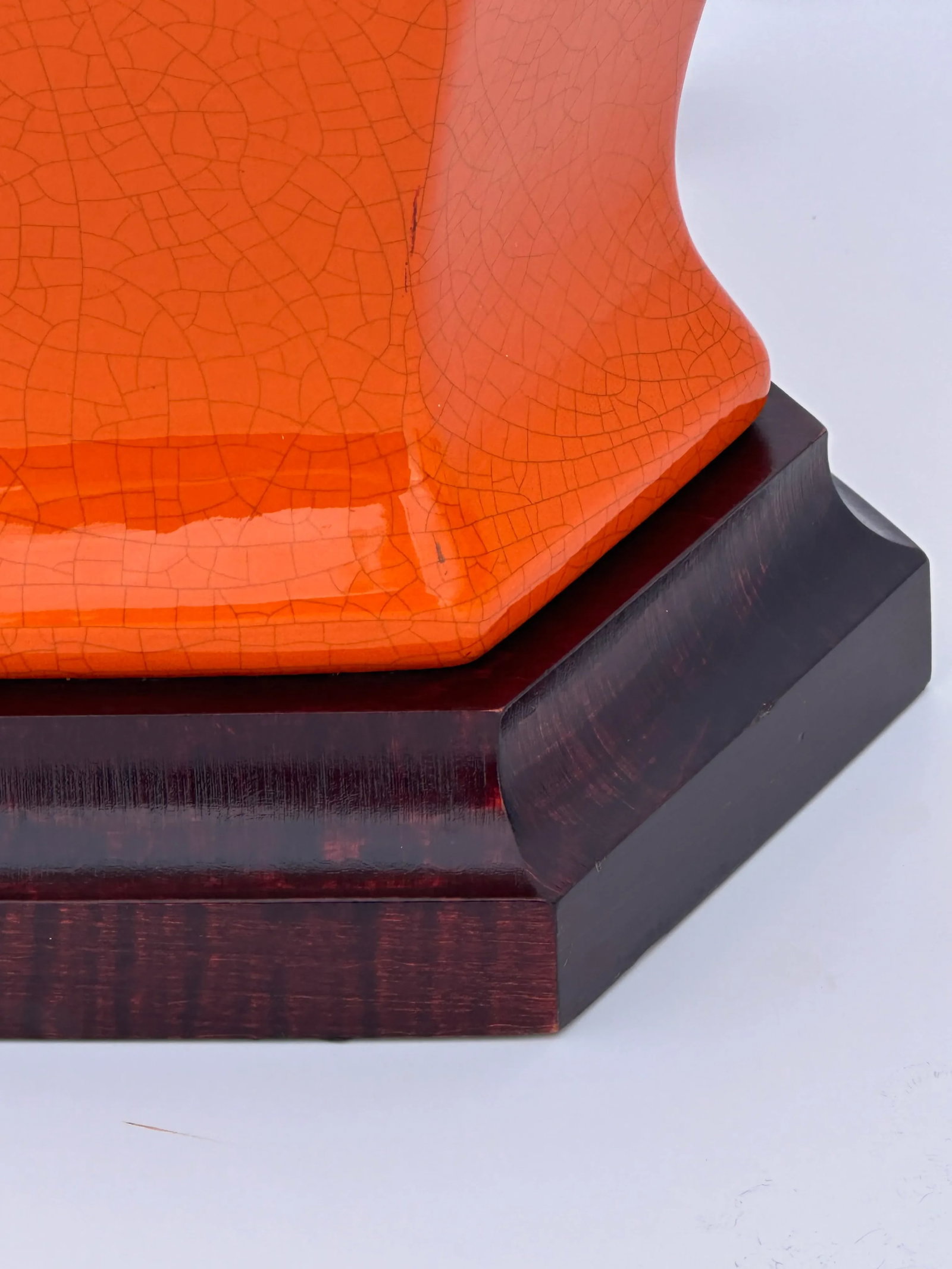 Orange Crackle Glazed Ginger Jar Table Lamp - 3